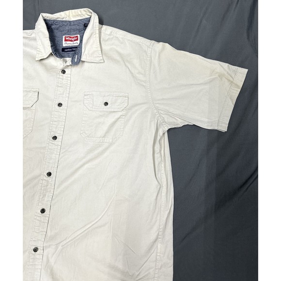 Wrangler Flex For Comfort Mens Short Sleeve Button Down Collar Shirt Size Large - Picture 3 of 11